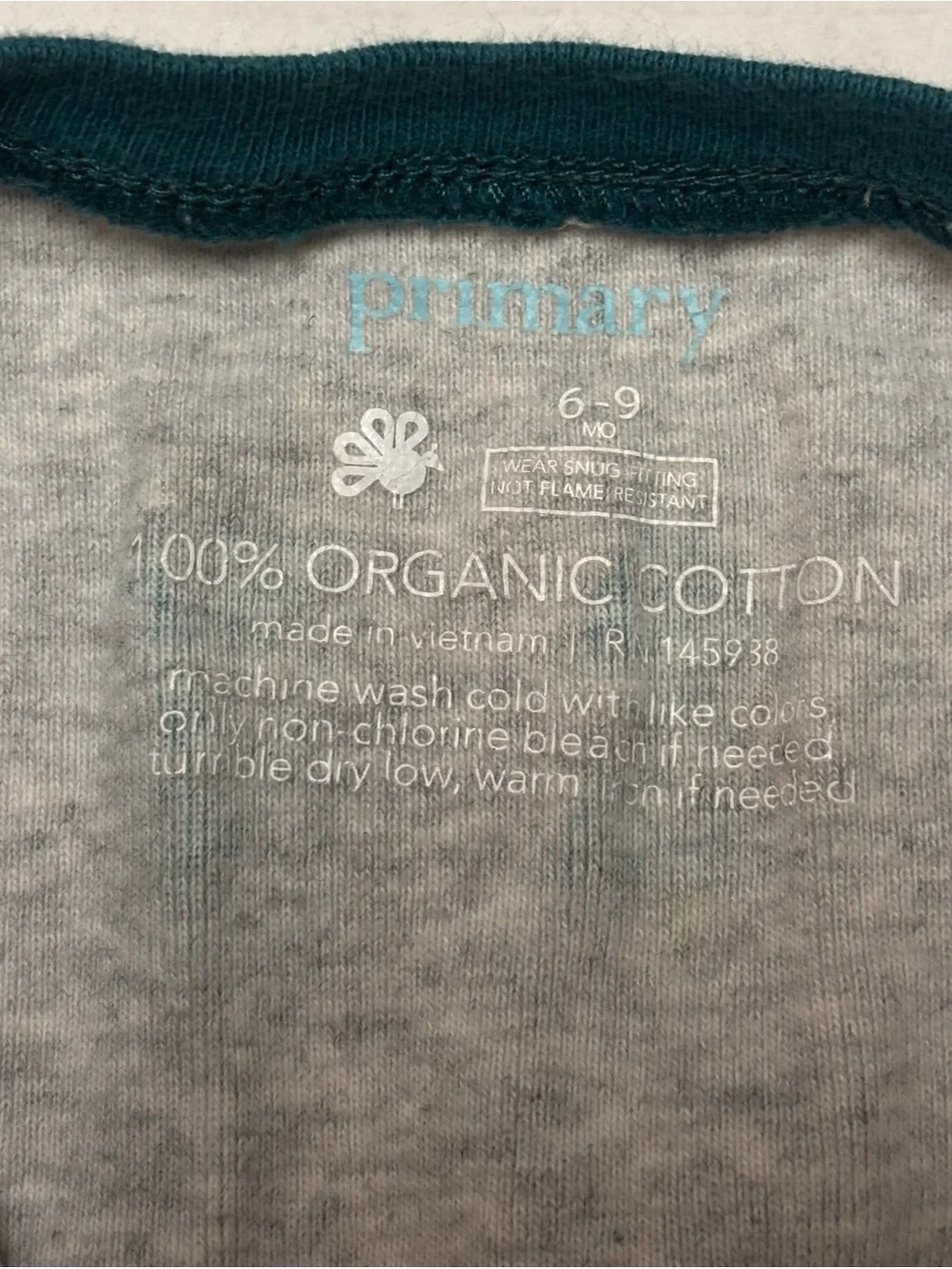 Primary tree organic cotton one piece, size 6-9m